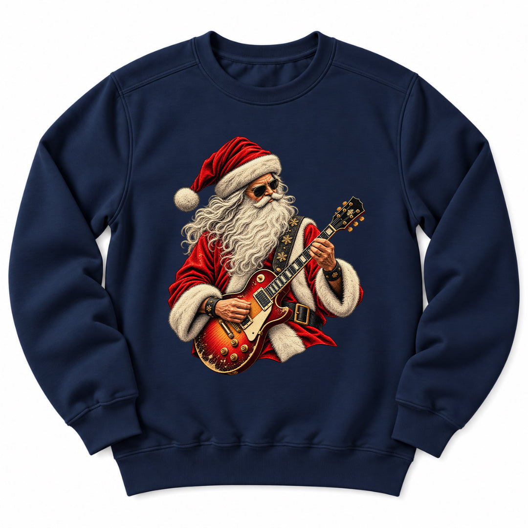 Santa Rock Guitar Music Sweatshirt