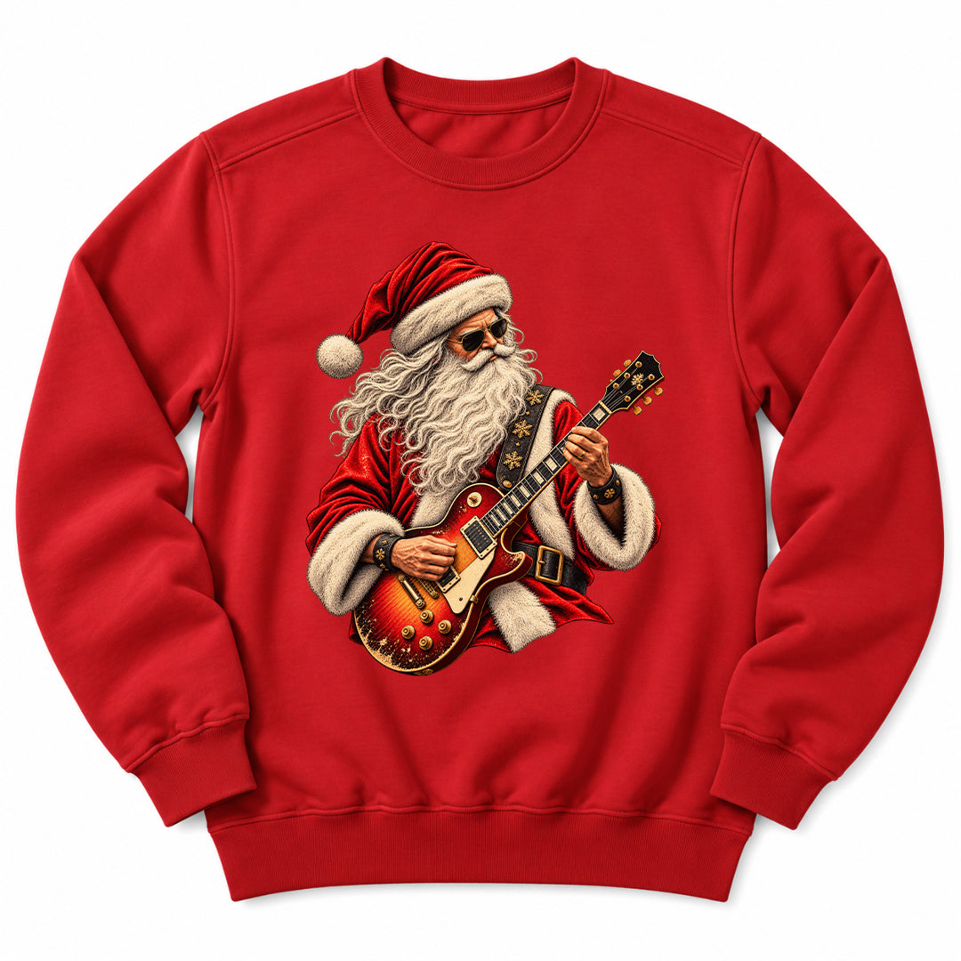 Santa Rock Guitar Music Sweatshirt