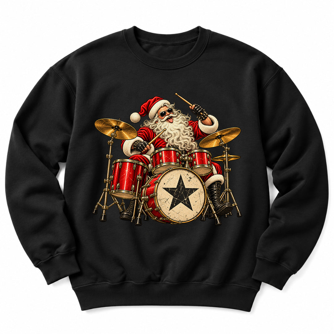 Santa Playing Drums Sweatshirt