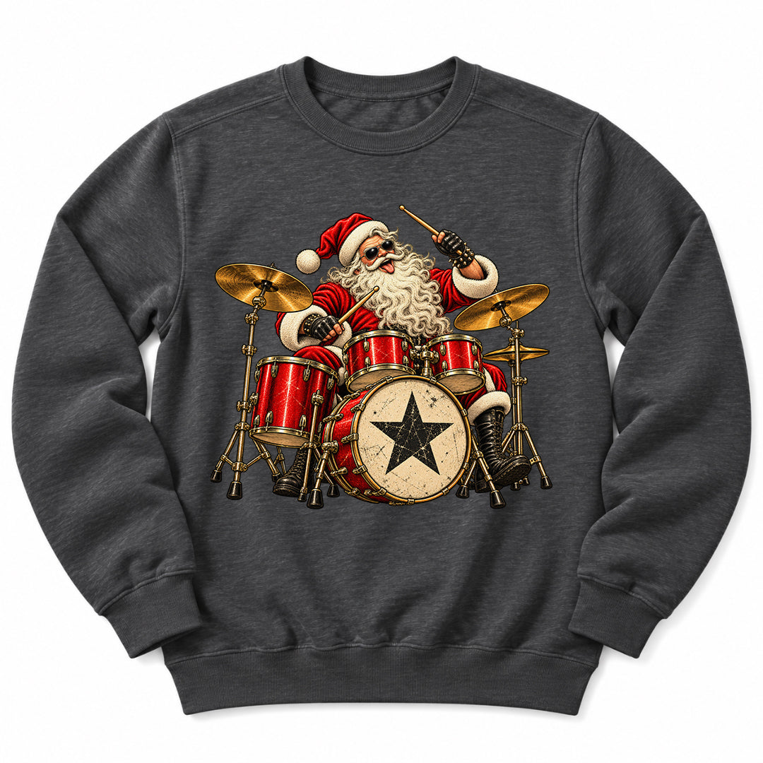 Santa Playing Drums Sweatshirt