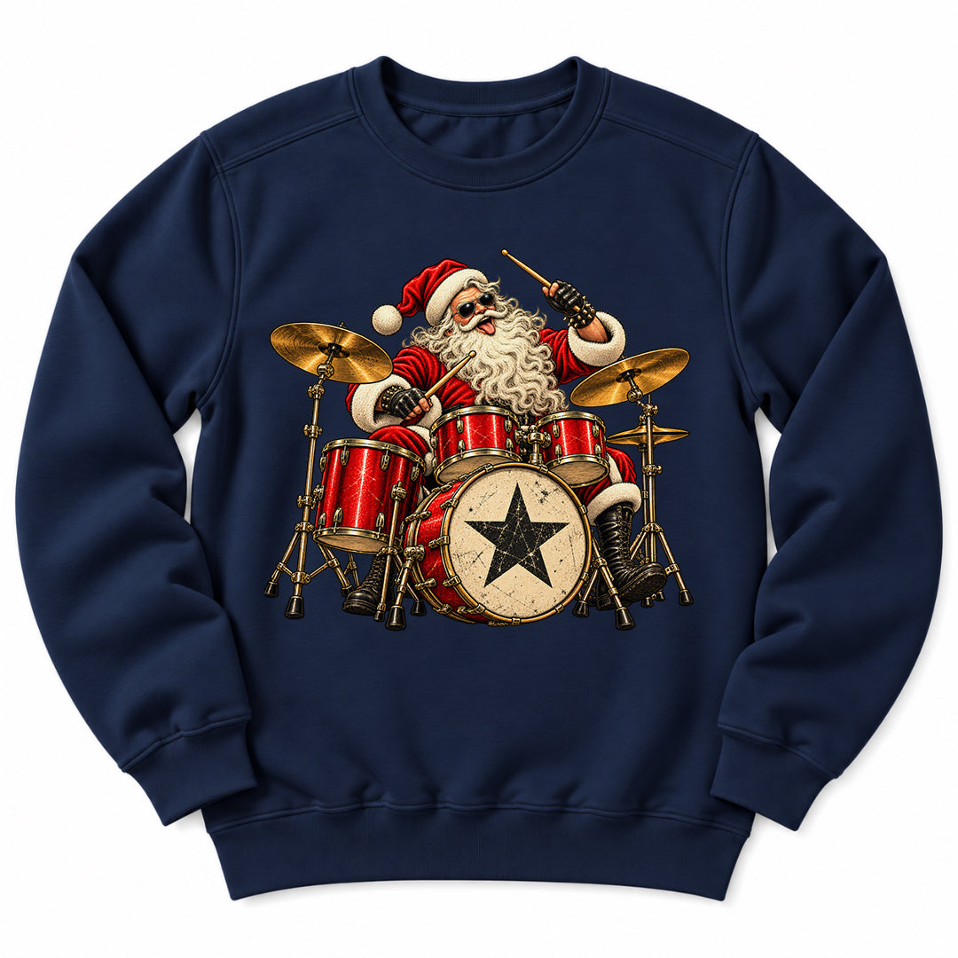 Santa Playing Drums Sweatshirt