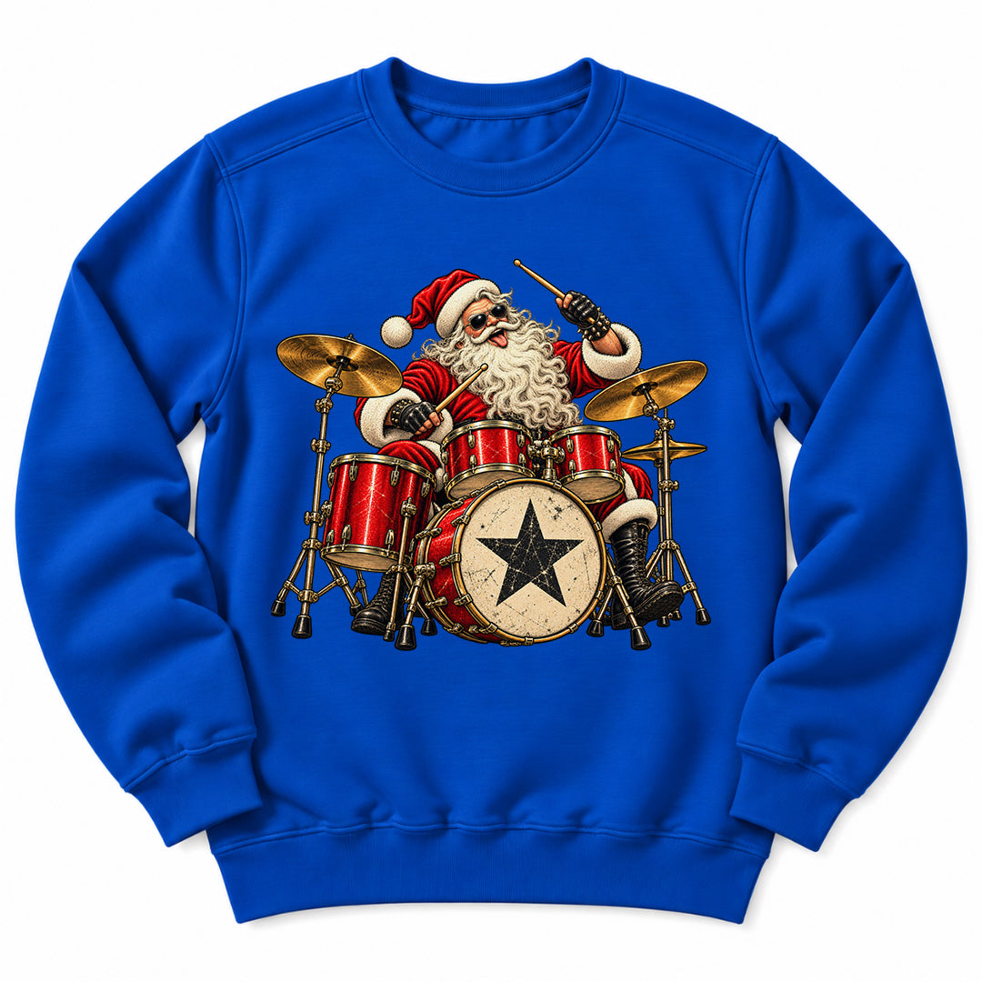Santa Playing Drums Sweatshirt