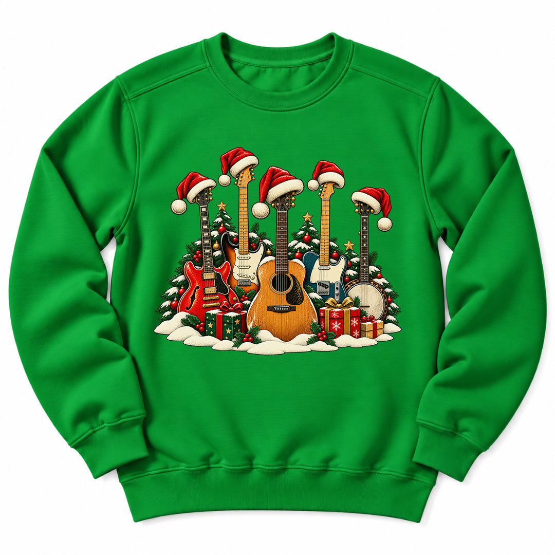 Christmas Guitars Music Tree Sweatshirt