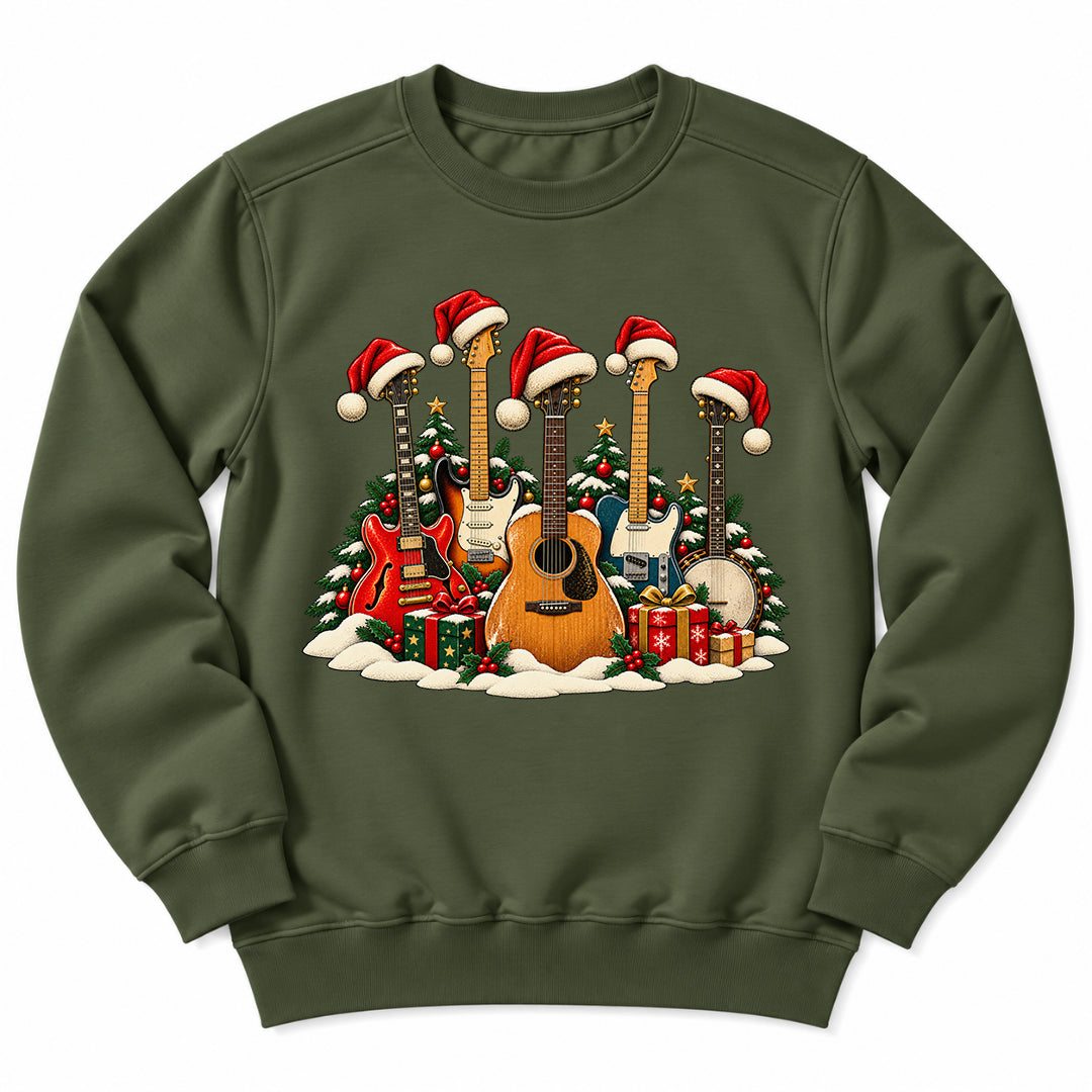Christmas Guitars Music Tree Sweatshirt