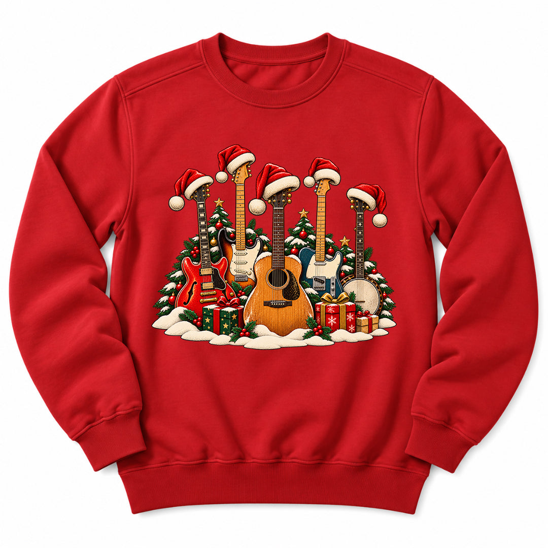 Christmas Guitars Music Tree Sweatshirt