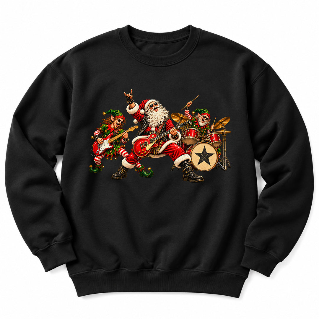 Santa Christmas Rock Band Sweatshirt