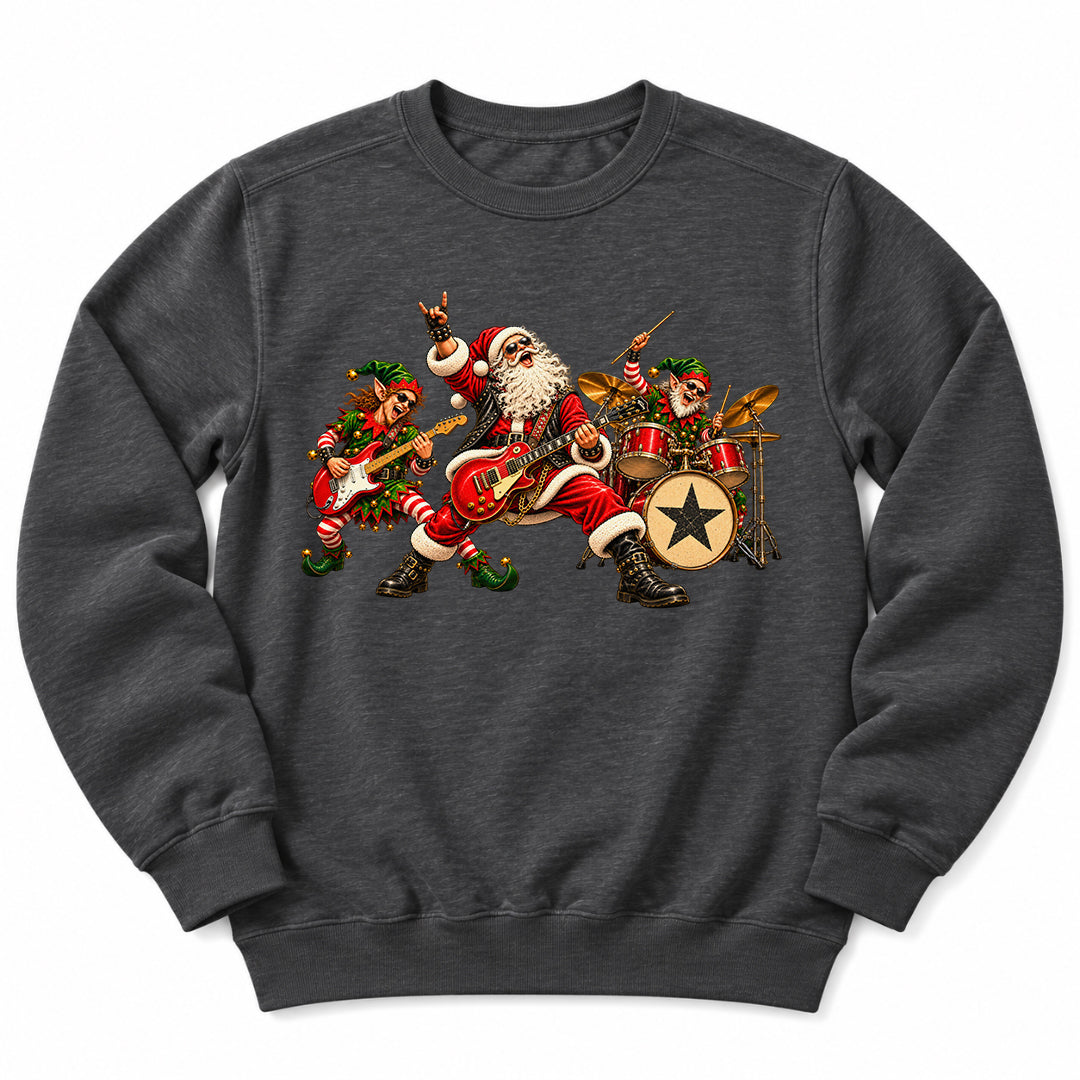 Santa Christmas Rock Band Sweatshirt