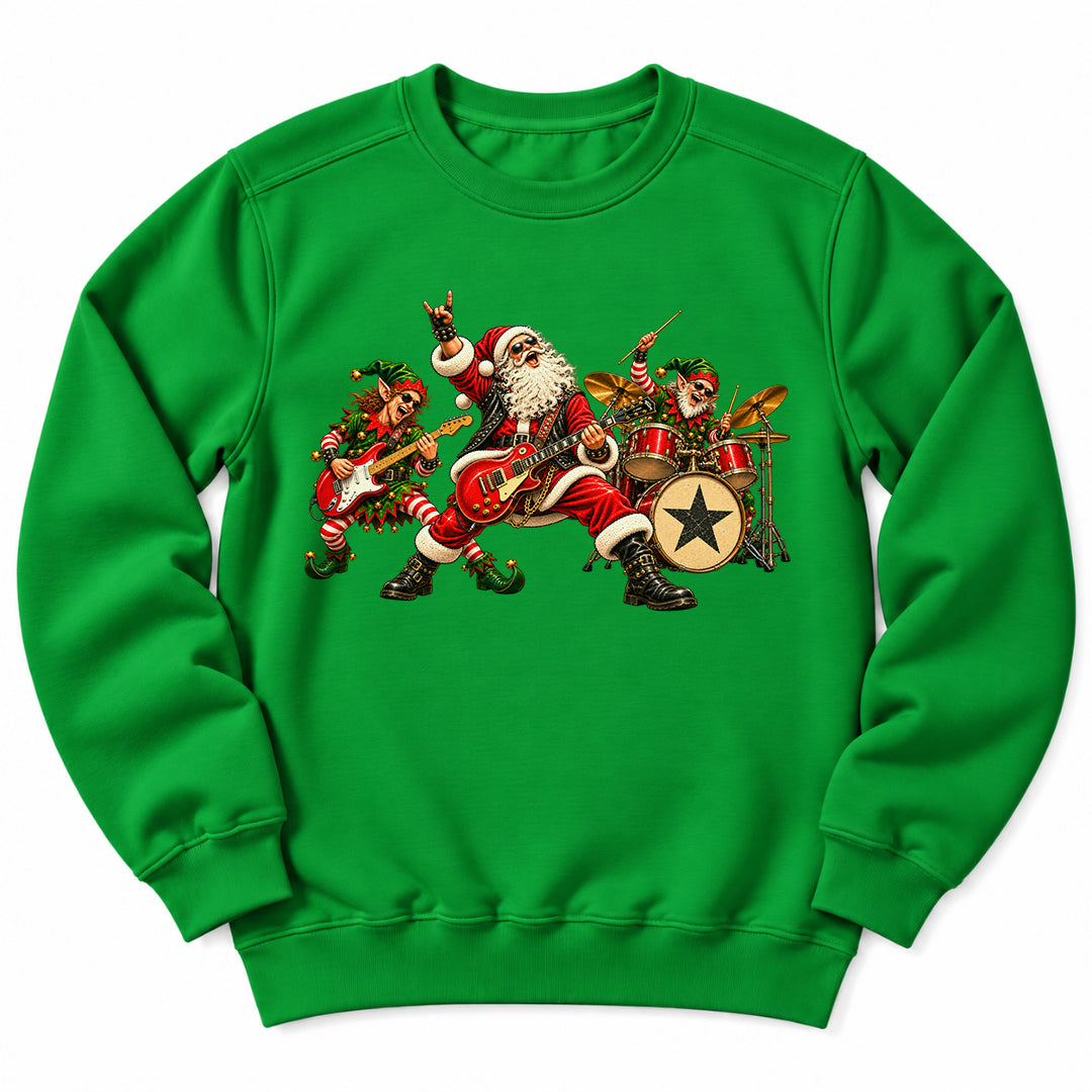 Santa Christmas Rock Band Sweatshirt