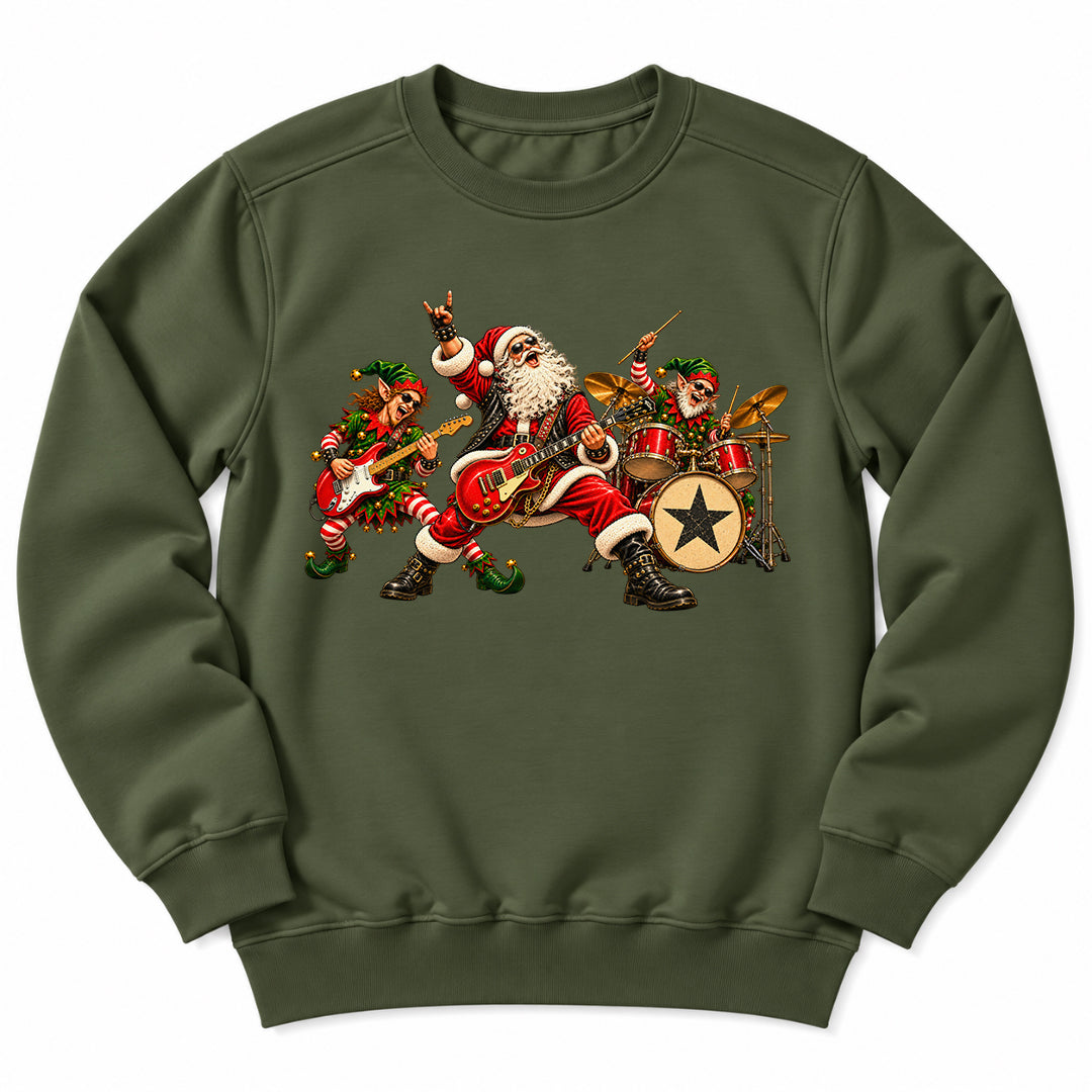 Santa Christmas Rock Band Sweatshirt