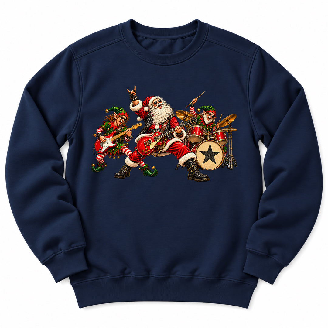 Santa Christmas Rock Band Sweatshirt