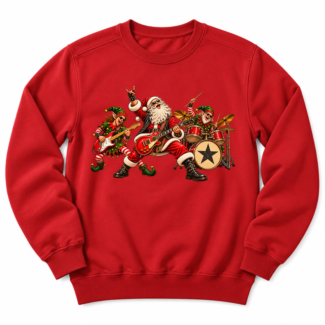 Santa Christmas Rock Band Sweatshirt