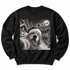 Christmas Dog Snow Selfie Sweatshirt
