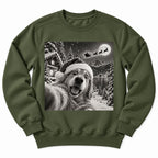 Christmas Dog Snow Selfie Sweatshirt