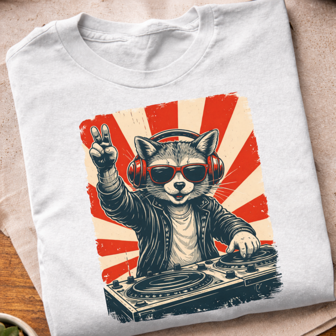 Raccoon DJ T-Shirt